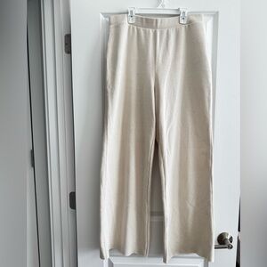 Zara Ribbed Knit Pants in Cream